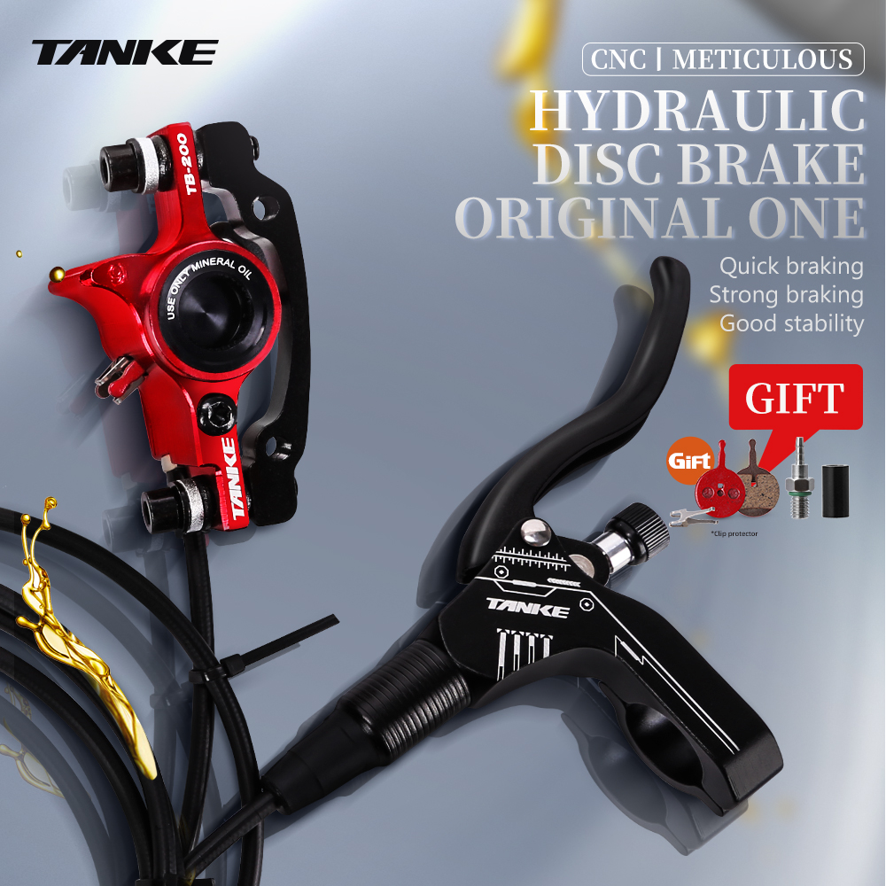 TANKE MTB จักรยานดิสก์เบรกน้ำมัน 160 มม.โรเตอร์คาลิปเปอร์เบรกน้ำมันไฮดรอลิก calliperplate หน้าหลังจับ A B-เสา CNC ชิ้นส่วนจักรยานการขี่จักรยานเดิมแบบบูรณาการกระบอกออกแบบ ชุดไดรฟ์คู่ รถจักรยานไฟฟ้าสากลทวิภาคีซูม 875