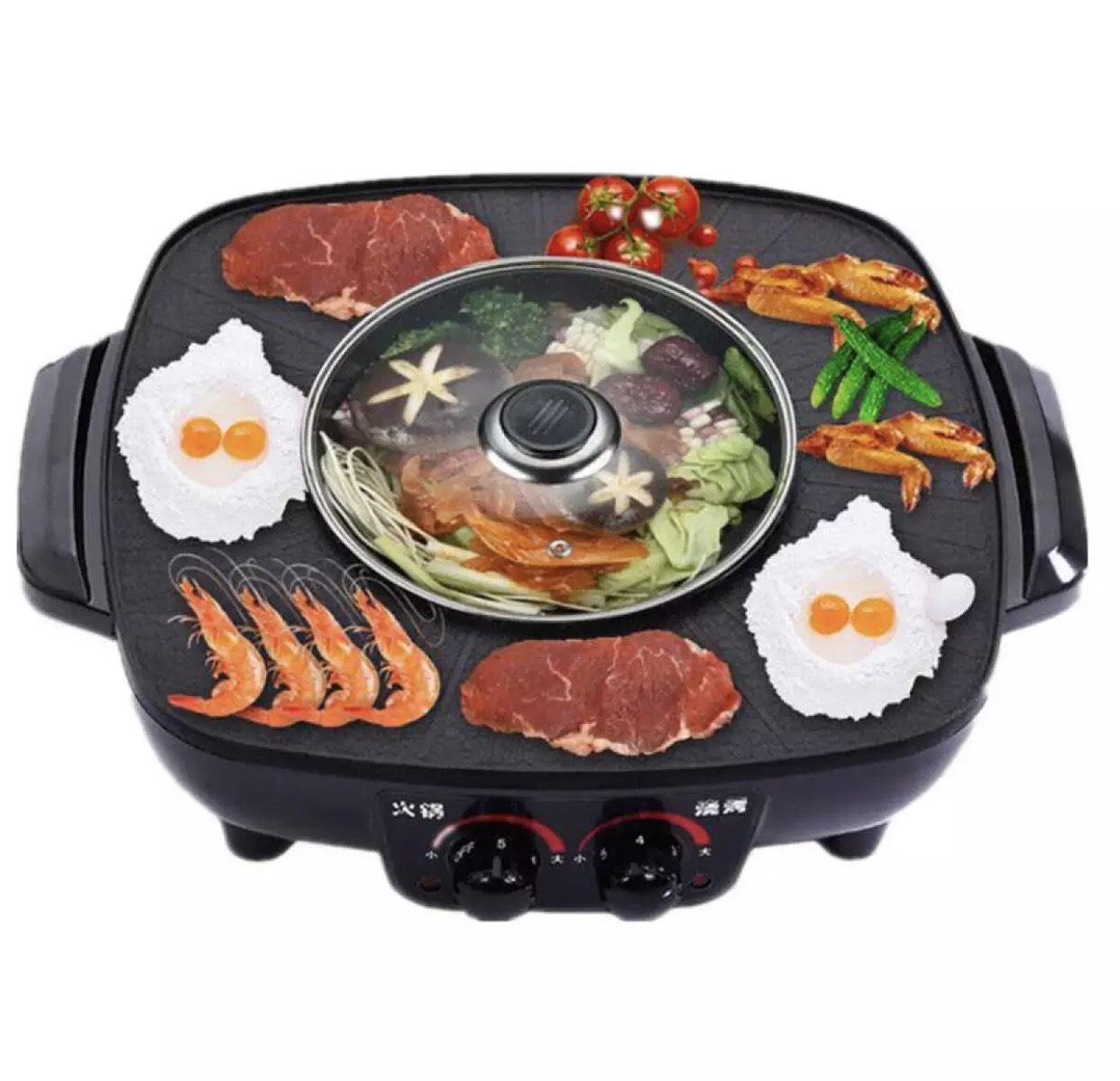 Smart home Electric Grill With Pot 2 in 1 Square เตาปิ้งย่างเอนกประสงค์หร้อมหม้อสุกี้ SM-EG1802 อาหารไม่ติดกระทะ ล้างออกง่าย Smart home Electric Grill With Pot 2 in 1 Square เตาปิ้งย่างเอนกประสงค์หร้อมหม้อสุกี้ SM-EG1802 อาหารไม่ติดกระทะ ล้างออกง่าย