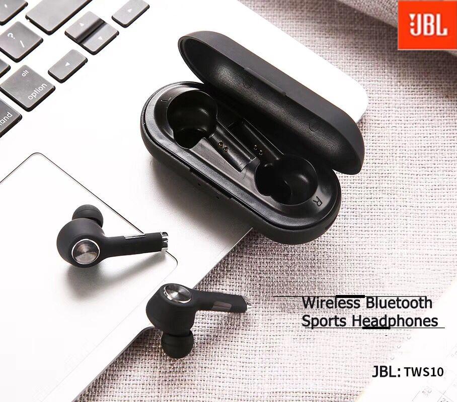 หูฟังบลูทูธ หูฟังไร้สาย JBL TWS-10 Bluetooth 5.0 หูฟังบลูทูธ 5.0 TWS หูฟังไร้สาย หูฟังกีฬา หูฟังออกกำลังกาย หูฟังคู่ Bluetooth 5.0 กล่องชารจ์ หูฟังเกมมิ่ง Earbuds หูฟังsports