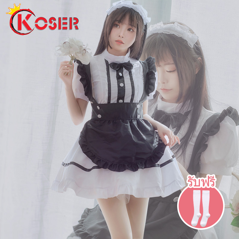 [COSER KING Store] ชุดคอสเพลย์ ชุดนักเรียนญี่ปุ่น ชุดคอสเพลย์อะนิเมะ Japanese Cosplay French Apron Maid Servant Lolita Costume Uniform