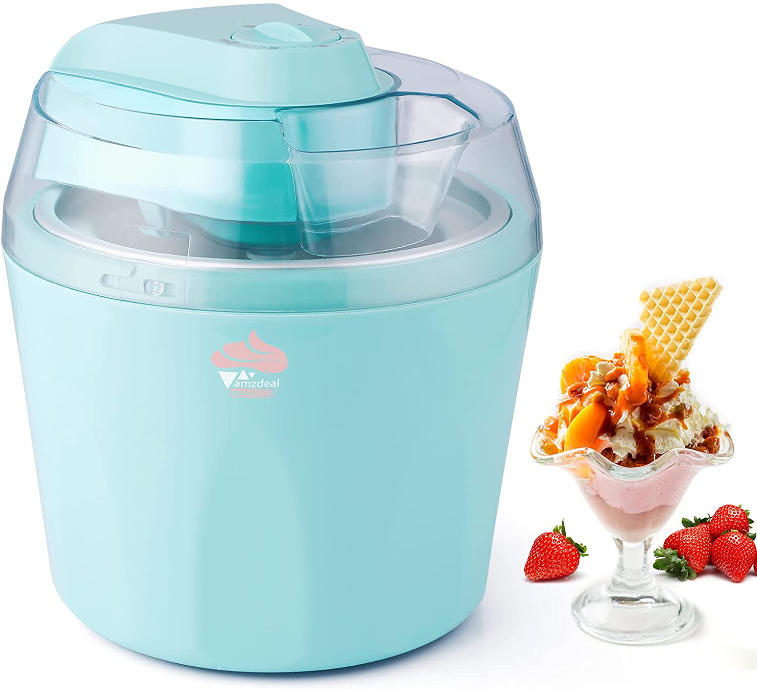 Ice Cream Maker 1.5 Quart, Ice Cream Machine with 30-minute Timer ...