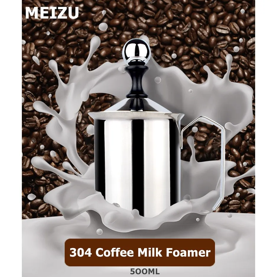 hot A194 แก้วกาแฟ 34 5ml เครื่องชงกาแฟ ถ้วยตีฟองนม ที่ตีฟองนม Milk Creamer Foamer Stainless ถ้วยปั๊มฟองนม เครื่องทำฟองนม