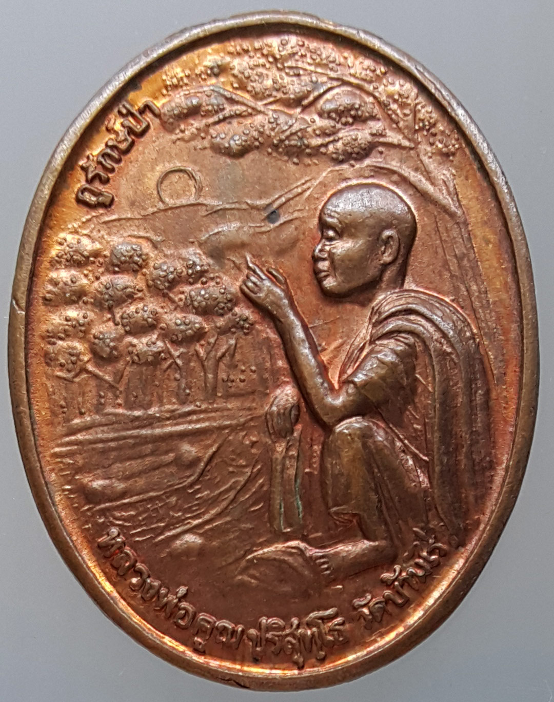 เหรียญหลวงพ่อคูณ ปริสุทโธ วัดบ้านไร่ รุ่น กูรักษ์ป่า ครบรอบการครองราชย์ 50 ปี จัดสร้างโดย ปตท ปี 2539