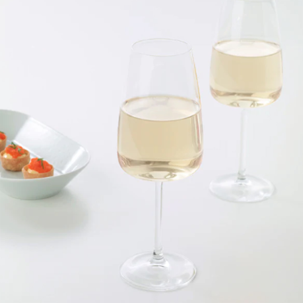 แก้วไวน์ขาว แก้วใส แก้วไวน์ใหญ่ สำหรับนักดื่มไวน์ ขนาด 420มล. (12แก้ว) White Wine Crystalline Glass 420ml. By Home Mall (12 glasses)