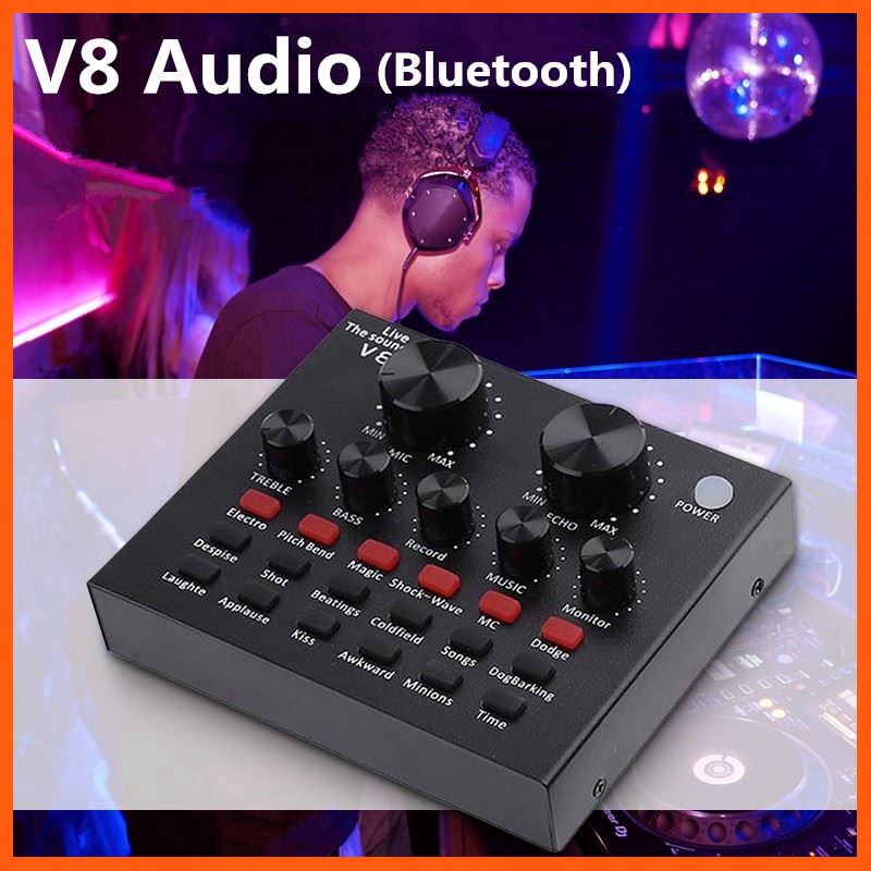 ✨✨#BEST SELLER?? Half YEAR SALE!! V8 Audio Stereo Headset Microphone Webcast Streamer Live Sound Card(Bluetooth)V8 BT USB เสียงชุดหูฟังไมโครโฟน Webcast สายชาร์ต เคเบิล Accessory สาย หูฟัง กระเป๋าจิงโจ้ อุปกรณ์คอมครบวงจรไอทีครบวงจร