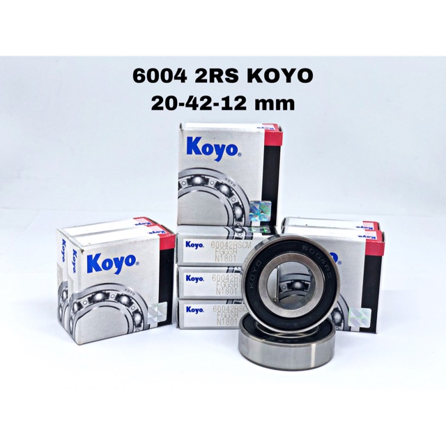 6004 2RS KOYO ตลับลูกปืนเม็ดกลม ฝายาง ขนาดรูใน 20 นอก42 หนา 12 มิล ฝายาง ยี่ห้อ KOYO โคโย่ KOYO 6004 2RS ตลับลูกปืนเม็ดกลม ฝาเหล็ก ตลับลูกปืน เม็ดกลม ขนาด รูใน 20 รูนอก 42 หนา 12 มิล 20x42x12 MM (มิล)