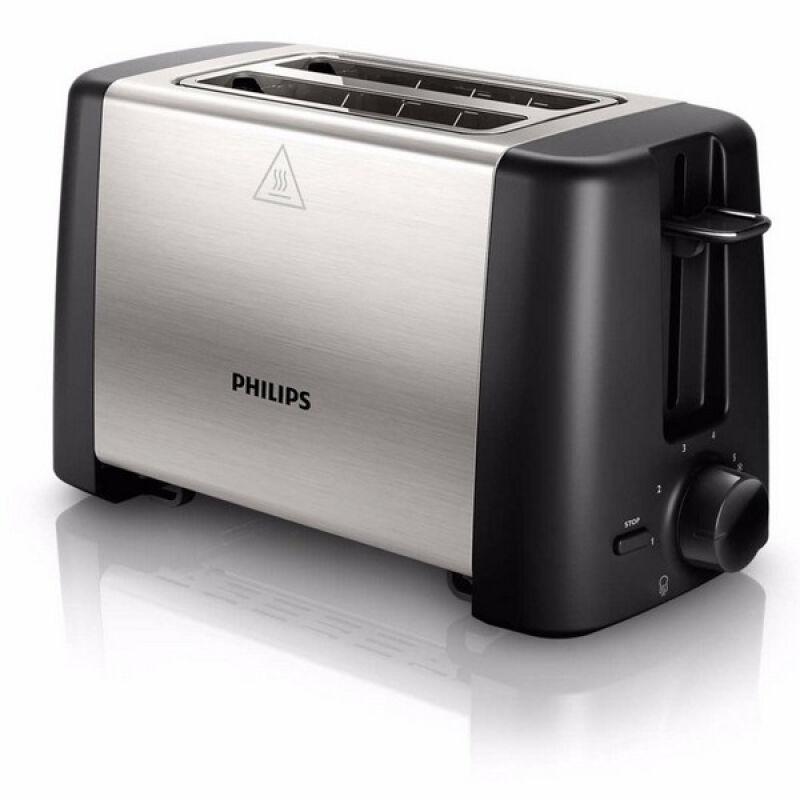 Philips เครื่องปิ้งขนมปัง Daily Collection HD4825 (สีเงิน/ดำ)