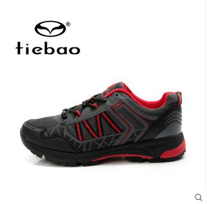 รองเท้าจักรยานเสือภูเขาแบบผ้าใบ TIEBAO รุ่น TB22-B1323 สีดำแดง