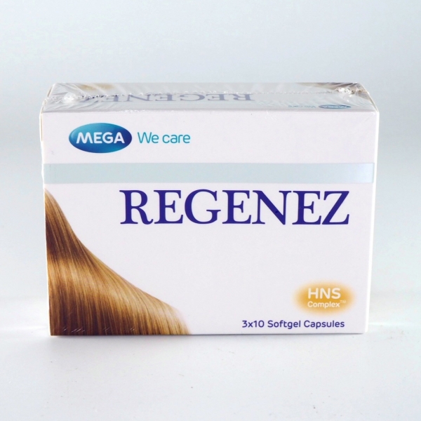 MEGA REGENEZ 30'S- เมก้า วีแคร์ รีจีเนซ ผลิตภัณฑ์เสริมอาหารบำรุงเส้นผมและหนังศรีษะ