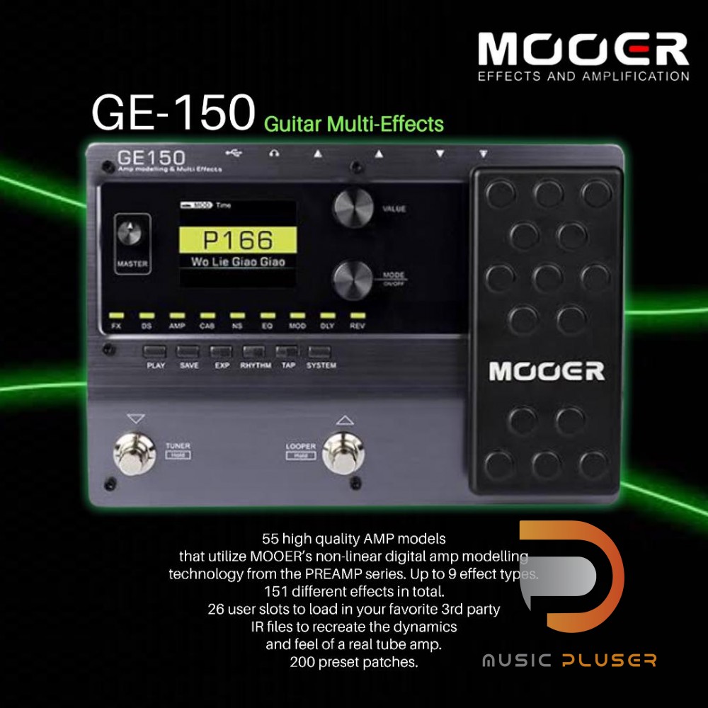 Mooer GE150 Guitar MultiEffects มัลติเอฟเฟคราคาถูก ที่มาแรง 200 preset