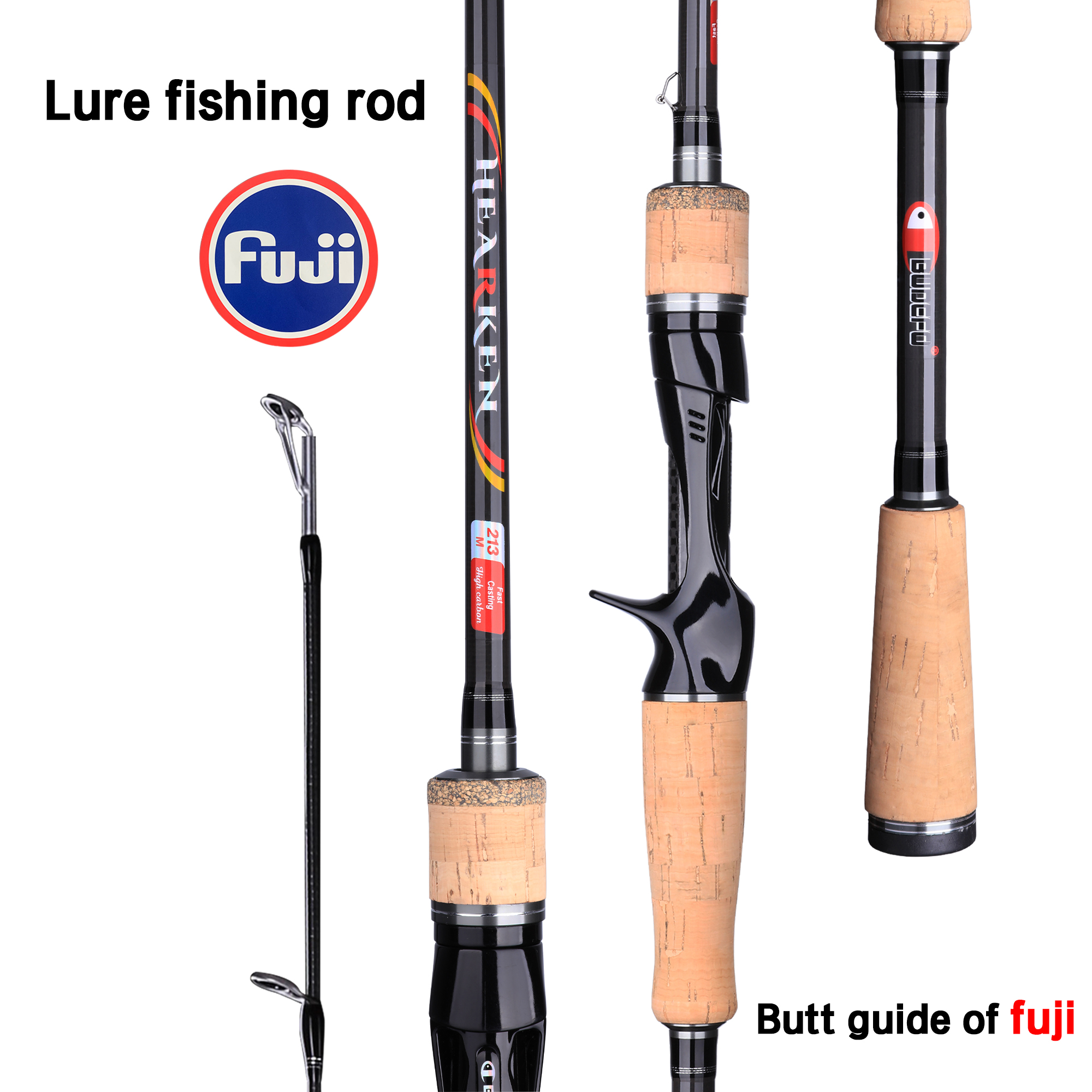 BUDEFO Spinning Casting Fuji Lure Fishing Rod 1.68m 1.8m 2.1m 2.4m