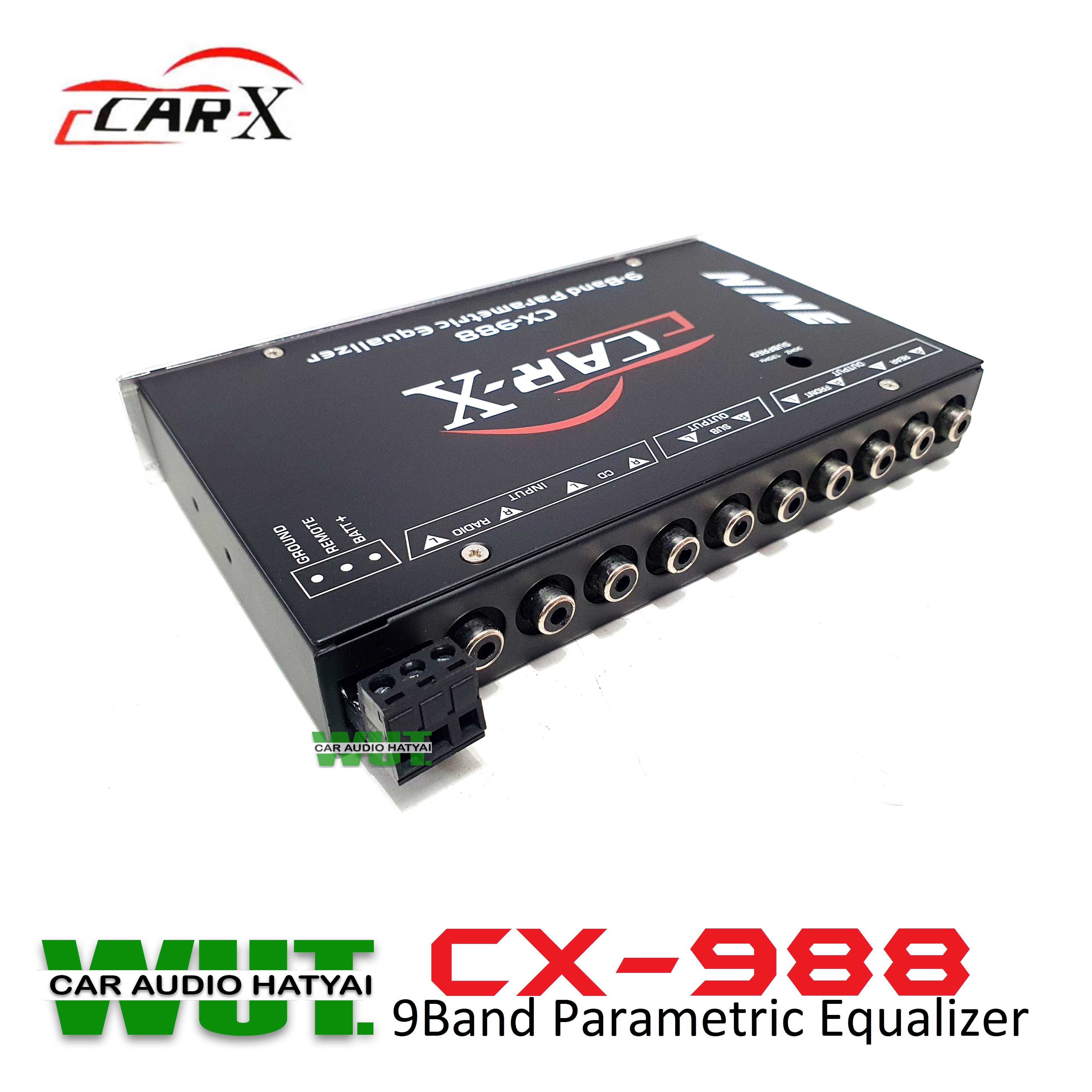 Car X เครื่องเสียงรถยนต์ ตัวปรับเสียง Preamp ปรีแอมป์ 9แบน 9band ปุ่มกดเก็บได้ ซับรวม Car X