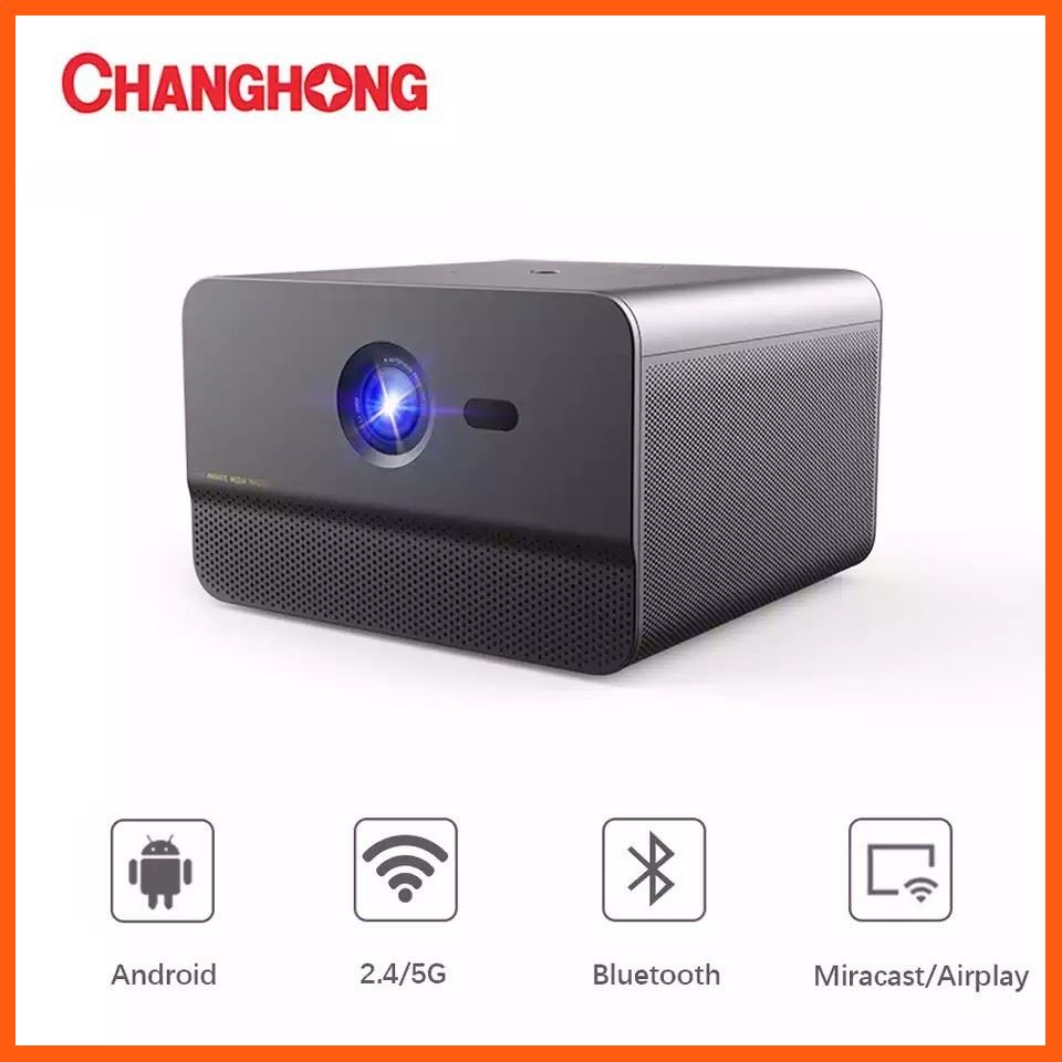 SALE Changhong CHiQ M3000 DLP โปรเจคเตอร์ 800 ANSI 1080P 3 + 32Gb Android WIFI Smart Home Cinema รองรับ4K, รับประกัน 1 ปี สื่อบันเทิงภายในบ้าน โปรเจคเตอร์ และอุปกรณ์เสริม