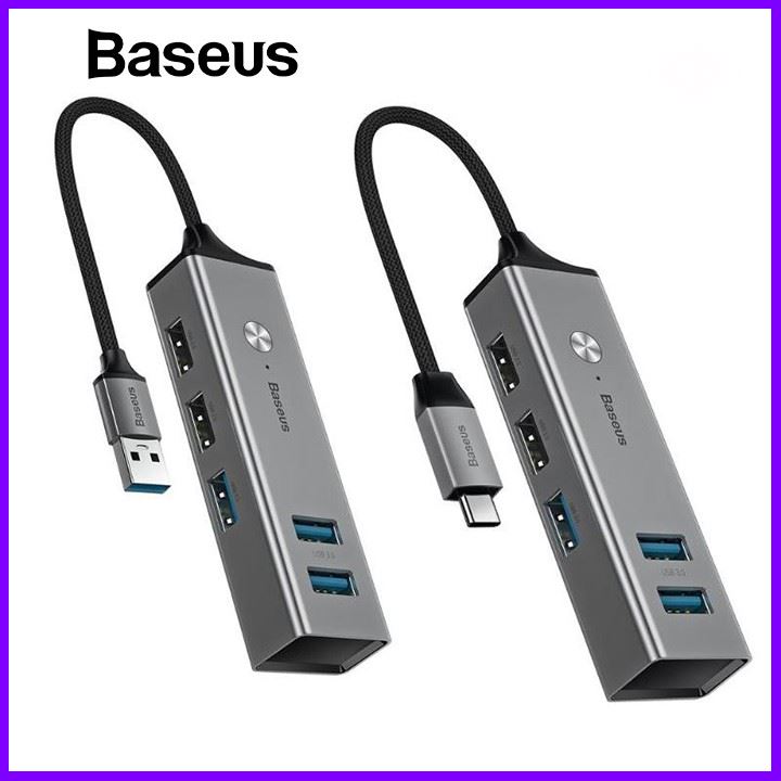 Baseus HUB Converter Adapter Compatible อะแดปเตอร์ Type-C to USB และ USB to USB 5 Ports บริการเก็บเงินปลายทาง