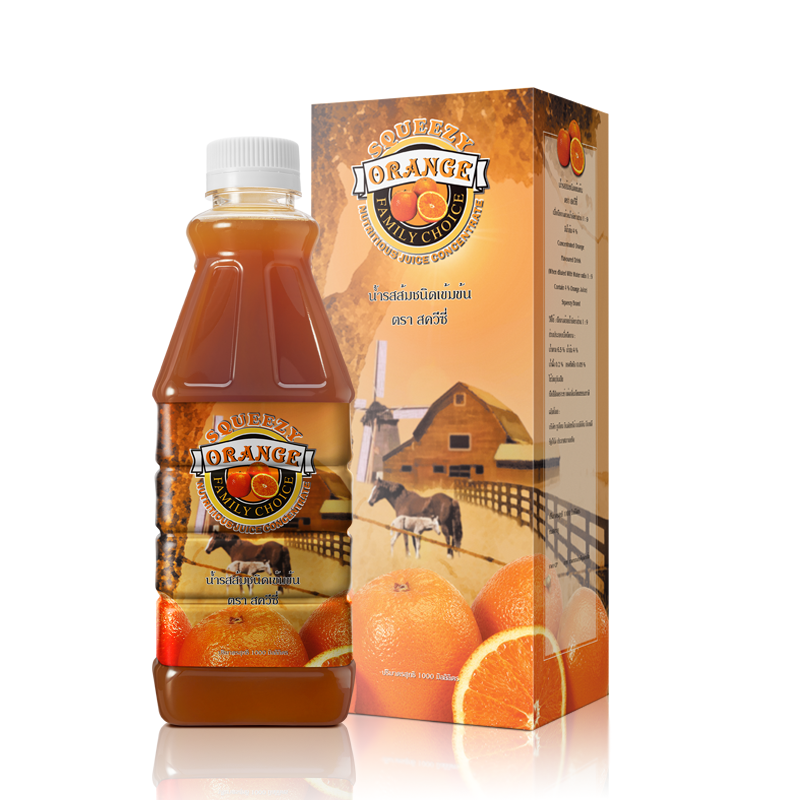 ZHULIAN SQUEEZY เครื่องดื่มรสส้มชนิดเข้มข้น 1000ml