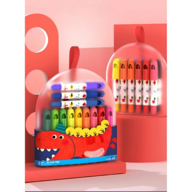 Joan Miro - สีเทียน Silky Crayon 12 สี กล่องใสแบบใหม่