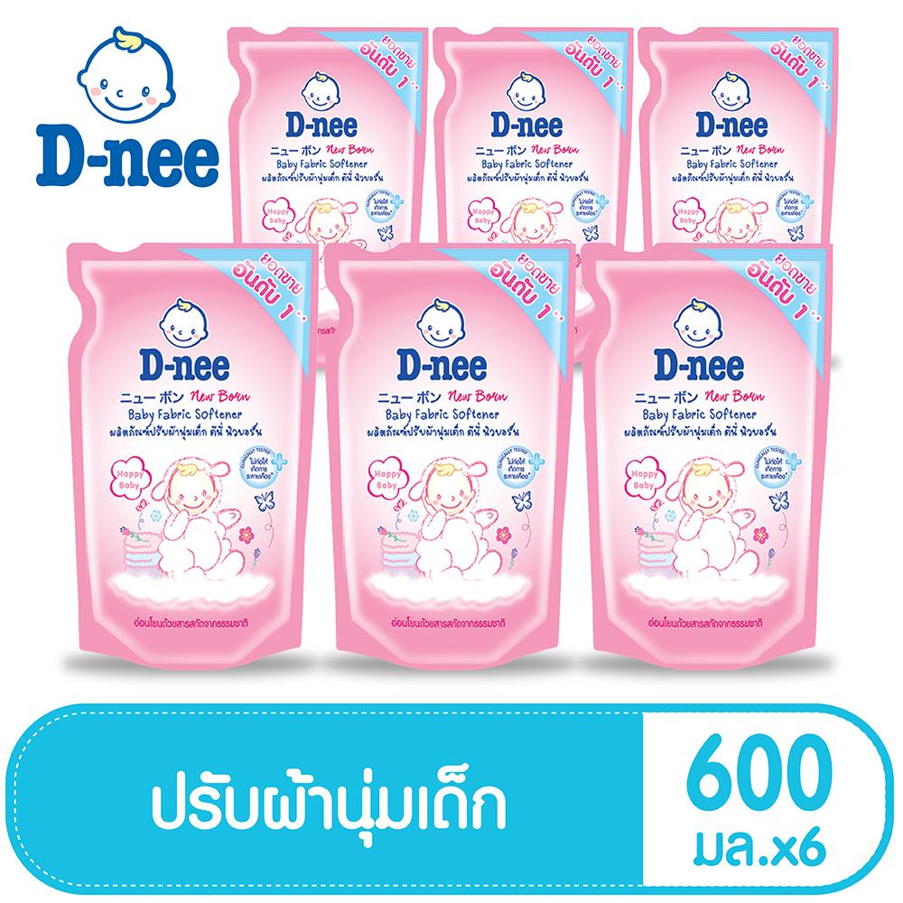Pack 6 น้ำยาปรับผ้านุ่ม D-nee ชนิดเติม - 600 มล สีชมพู