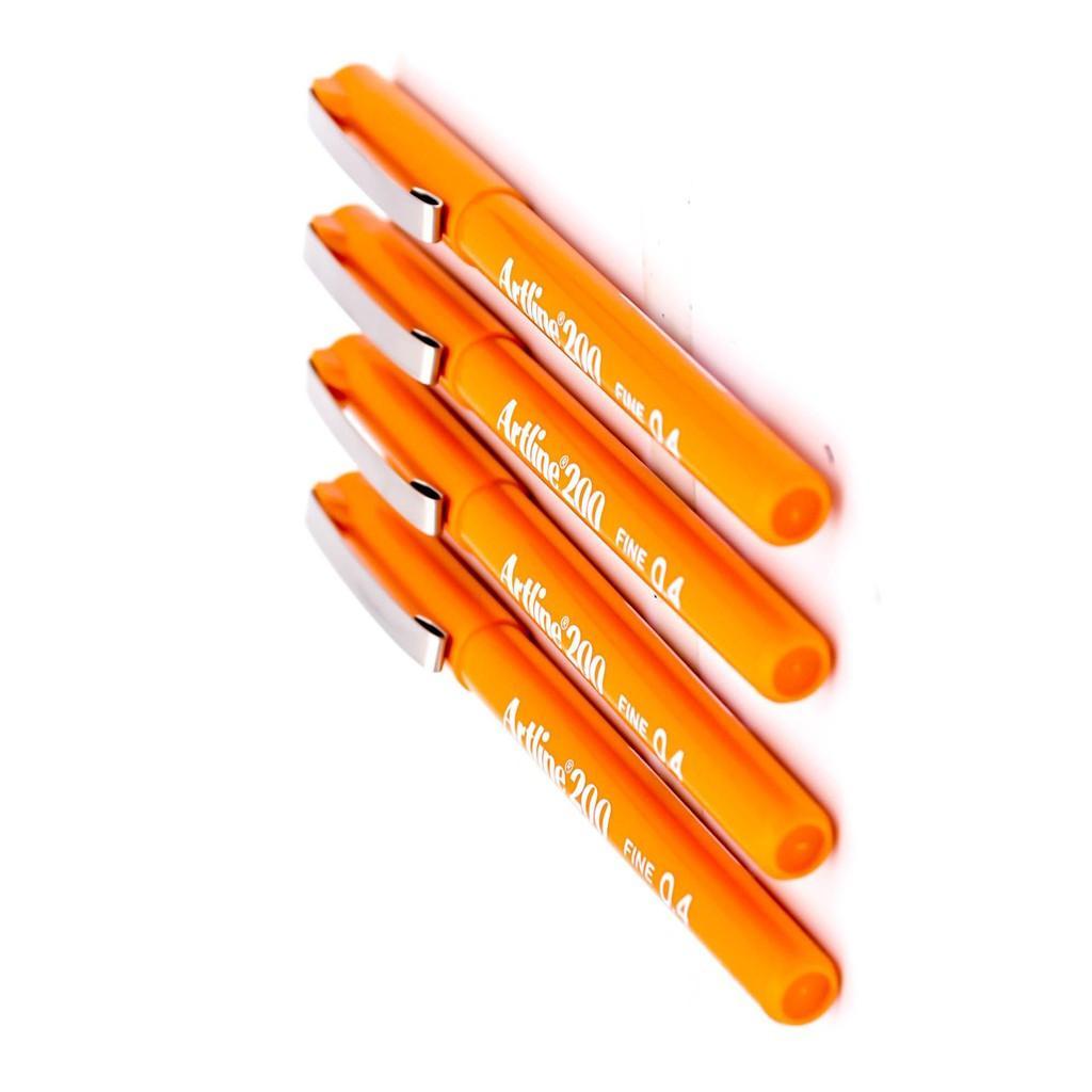 HomeOffice ปากกาหัวเข็ม อาร์ทไลน์ 0.4 มม. ชุด 4 ด้าม (สีส้ม) หัวแข็งแรง คมชัด