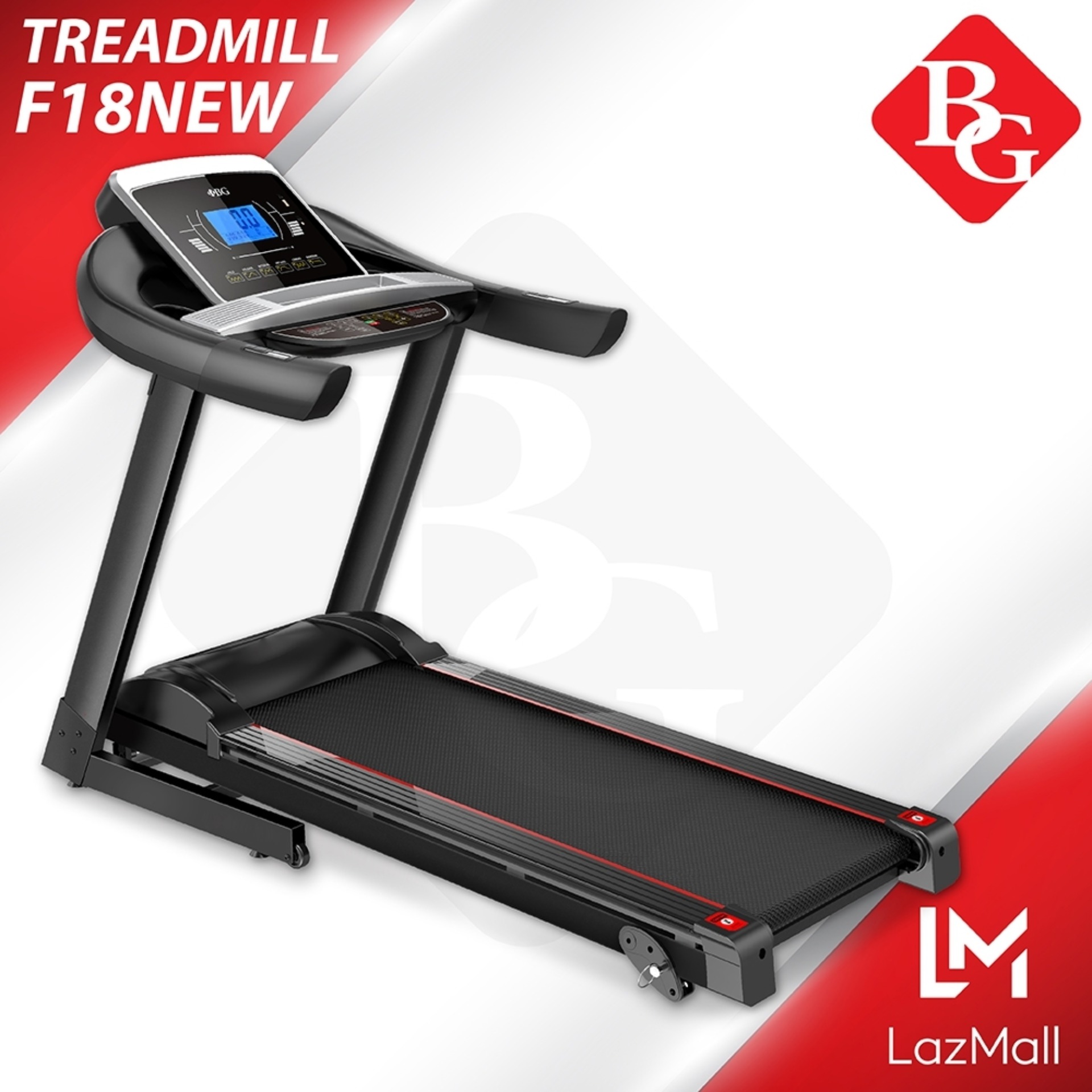 B&G ลู่วิ่งไฟฟ้า มอเตอร์จุดสูงสุถึง 3HP Treadmill 3 Hp  และที่วัดชีพจร รุ่น F18 New (กดติดตาม   ทักแชท   รับ Voucher   สั่งซื้อสินค้า)