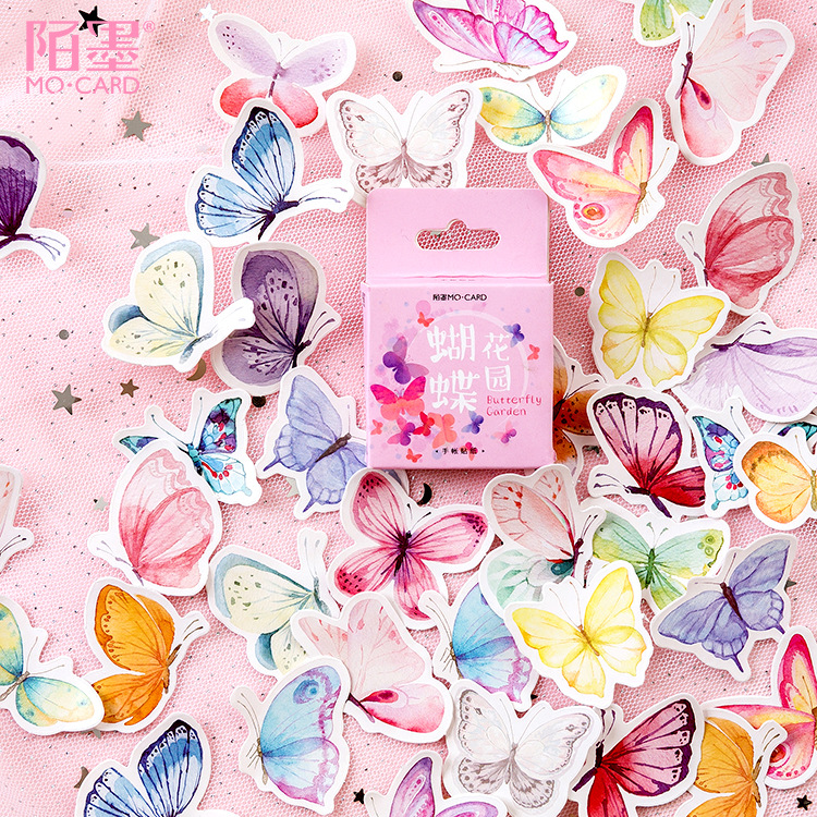 202146Pcsbox Butterfly Stickers Set Scrapbooking DIY Decor Stationery ...