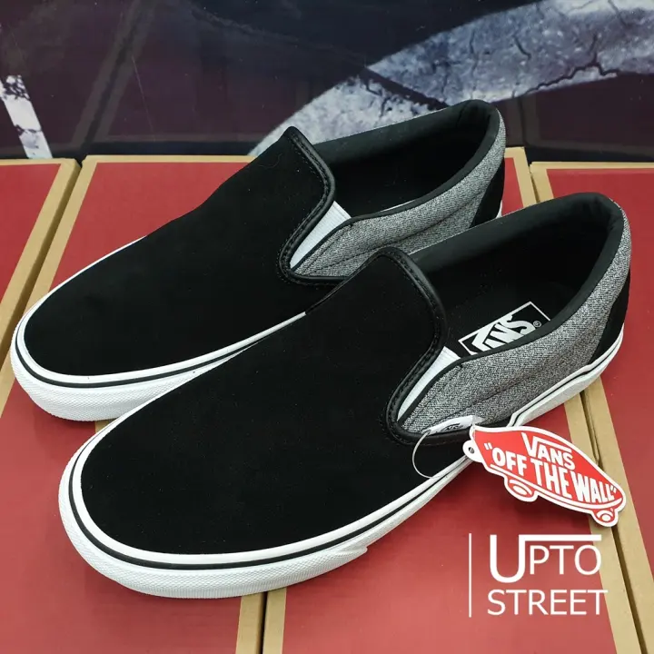 vans classic slip on suiting black