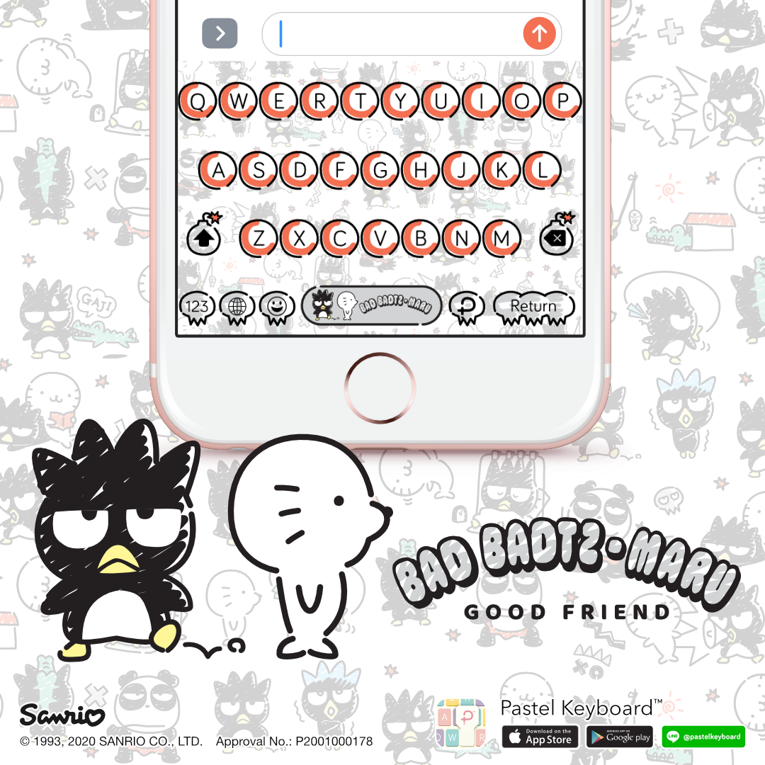 Bad Badtz-Maru Good Friend Keyboard Theme⎮ Sanrio (E-Voucher) for Pastel Keyboard App