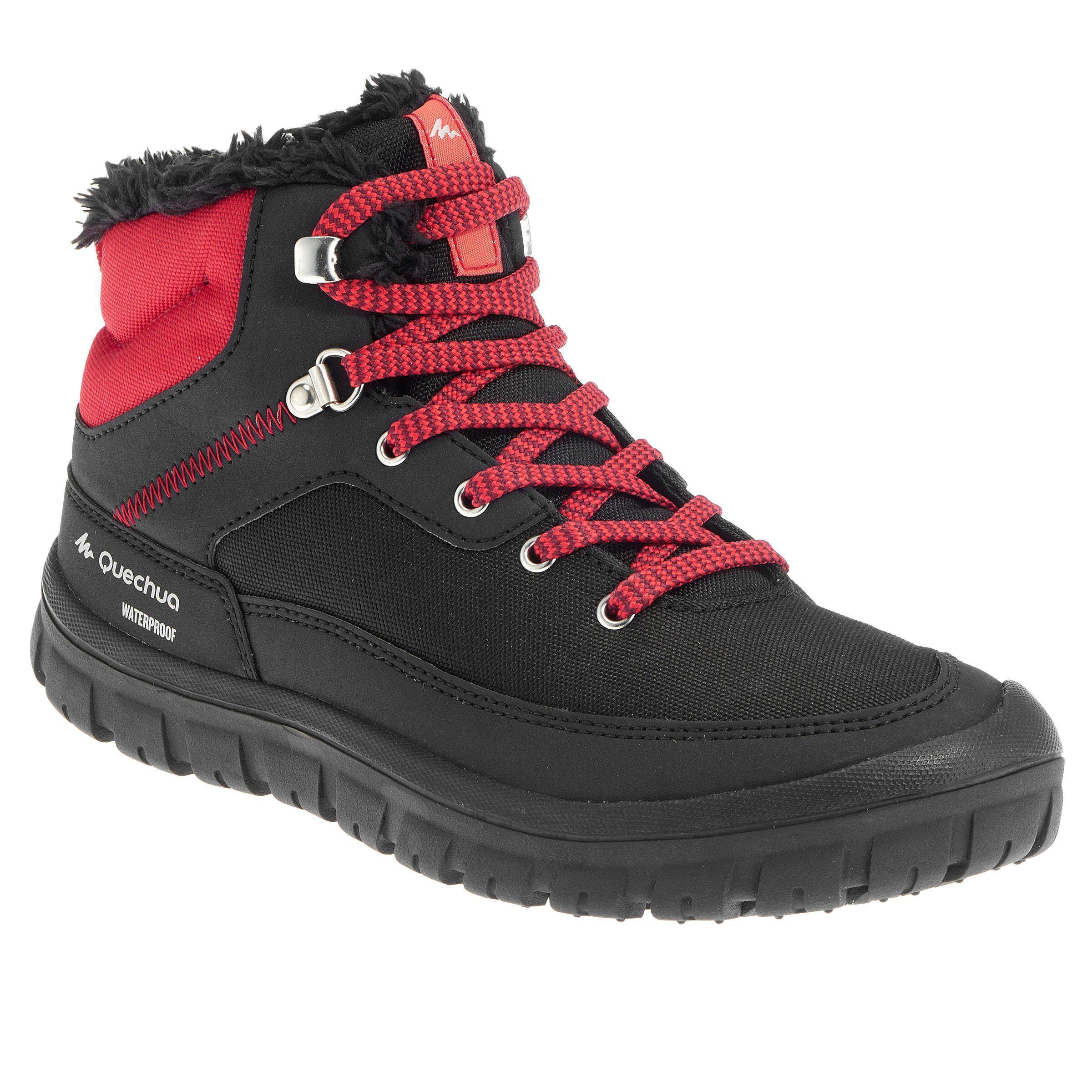 [ด่วน!! โปรโมชั่นมีจำนวนจำกัด] รองเท้าบูตเด็กแบบผูกเชือกสำหรับเดินป่าท่ามกลางหิมะที่มีคุณสมบัติกันหนาวและกันน้ำรุ่น SH100 (สีแดง) สำหรับ เดินป่า