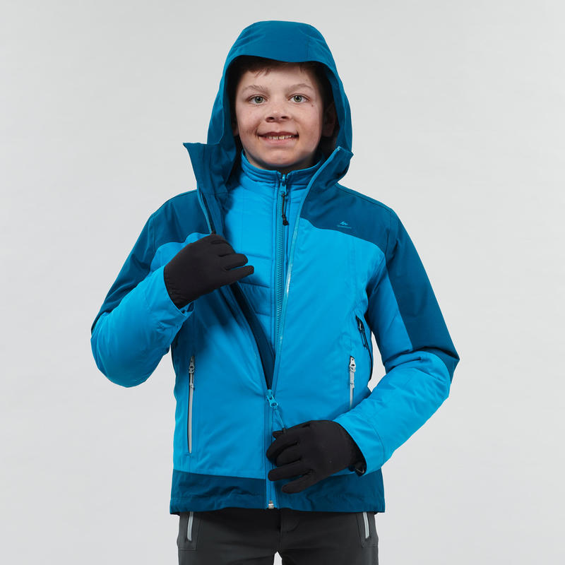 Boy Warm Waterproof Snow Hiking Jacket  3-In-1  - Age 8-14 - Blue