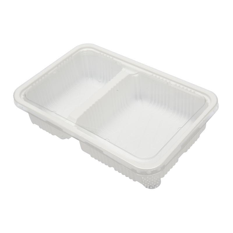 กล่องพลาสติกขาว2ช่อง+ฝา (แพ็ค15ใบ) S&C L-21/White plastic box, 2 compartments + lid (pack of 15) S&C L-21