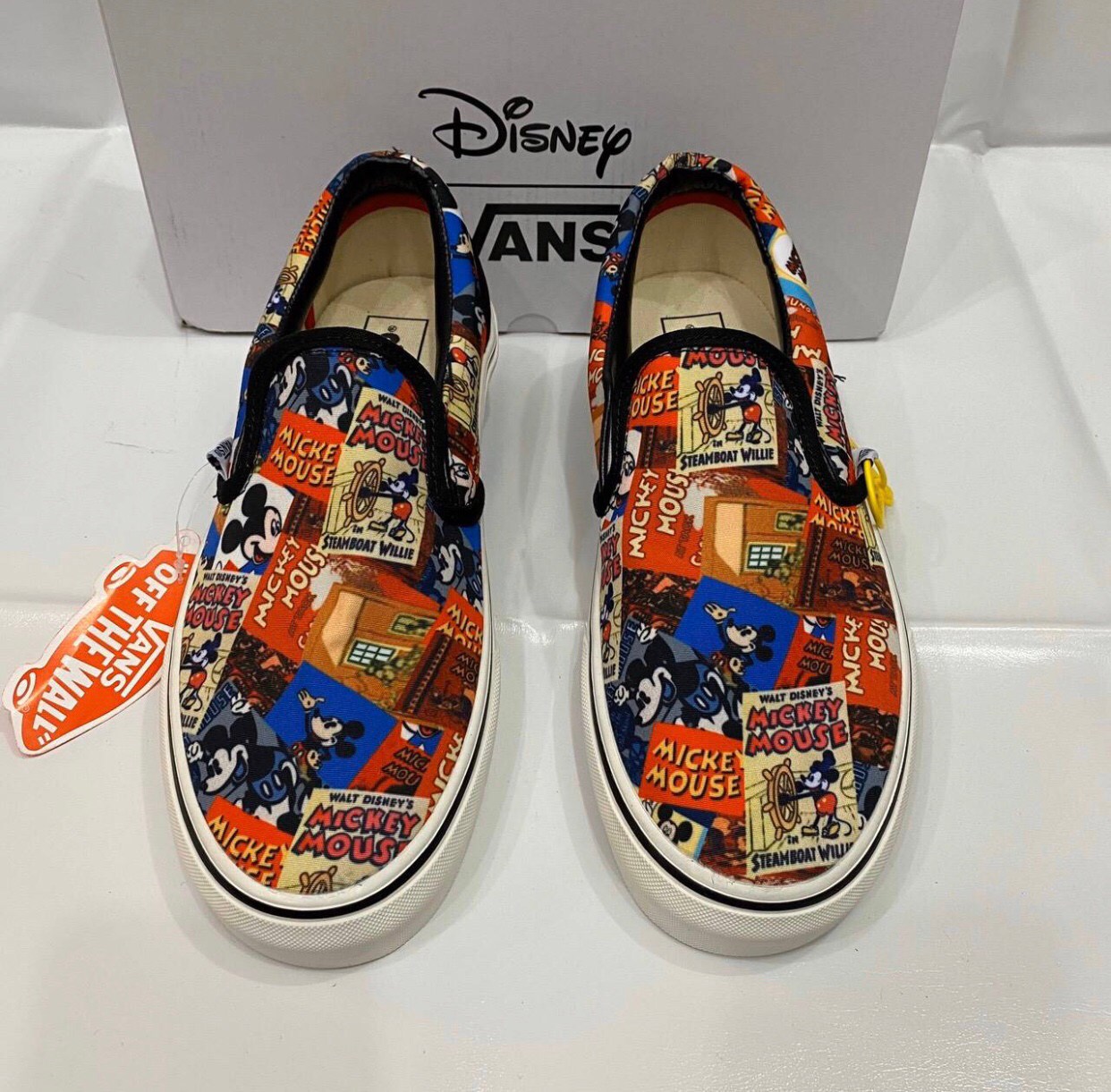 [MShose] รองเท้าVans Slip On - Disney x Micky Mouse ลายตาราง รองเท้าลำลอง รองเท้าแฟชั่น สินค้าพร้อมกล่อง