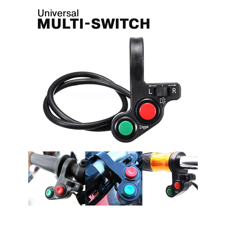 สวิตช์แฮนด์อเนกประสงค์ ติดรถมอเตอร์ไซค์ Universal Multi-Switch For Motorcycles