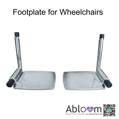 Abloom อะไหล่ที่วางเท้า พร้อมแกนล็อค สำหรับรถเข็น 1 คู่ (อลูมิเนียม) Aluminum Footplate for Wheelchair 1 Pair