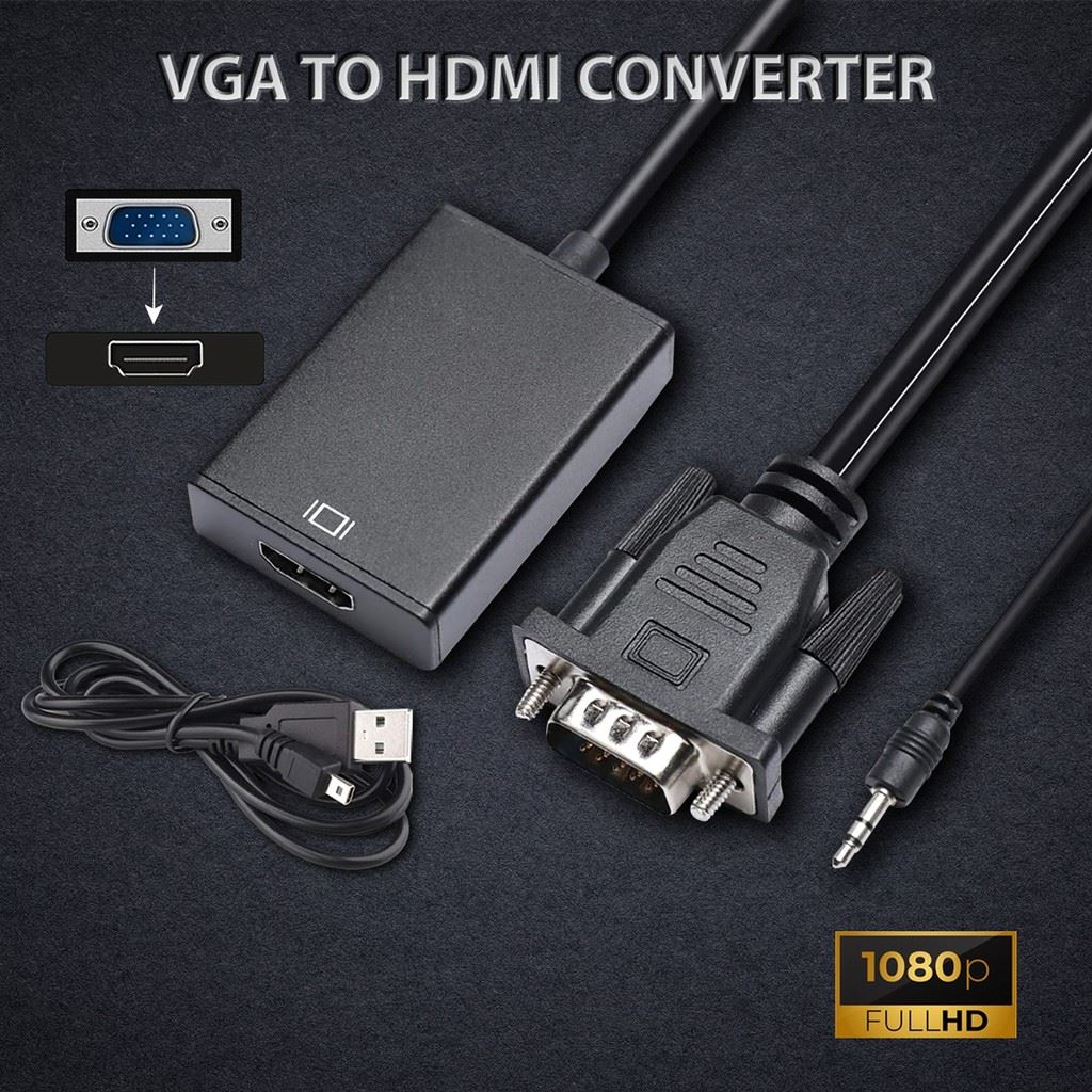 Sale 50% ## COCO-PHONE สายแปลง VGA to HDMI Full HD 1080 อุปกรณ์แปลงภาพ VGA เป็น HDMI ## HDMI HDMI adapter สายเชื่อมต่อtv hdmi hdmi to vga converter hdmiมือถือออกทีวี