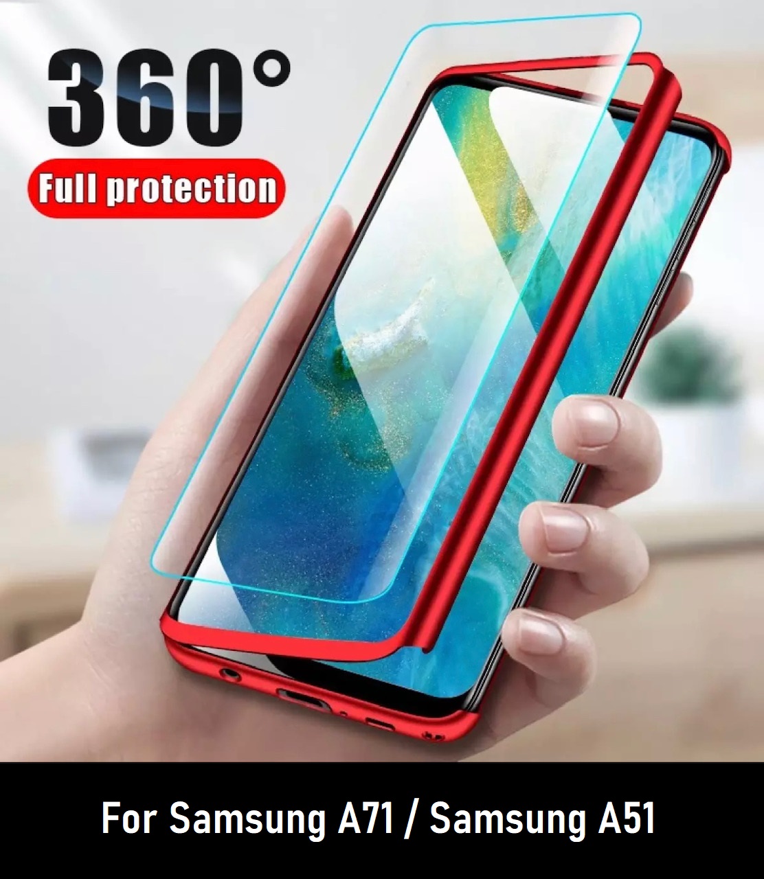 สินค้าพร้อมส่ง !! Case Samsung Galaxy A51 เคสซัมซุง A51 เคสประกบ 360 องศา สวยและบางมาก Samsung A51 Case สินค้าใหม่ สี สีแดง สี สีแดงรูปแบบรุ่นที่ีรองรับ Samsung A71