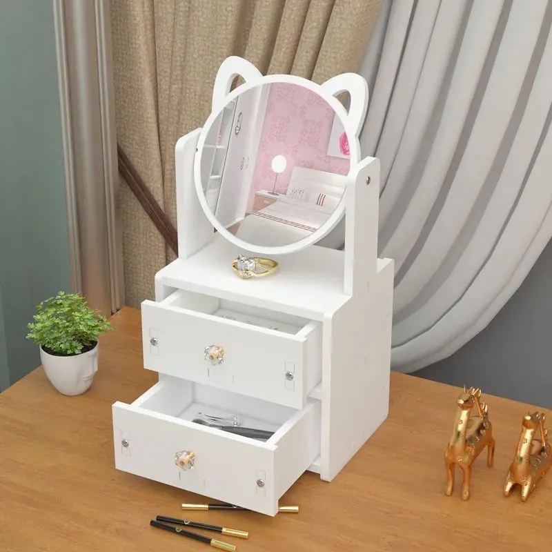 PACKONE Dressing table โต๊ะเครื่องแป้ง กระจกแต่งหน้า โต๊ะแต่งหน้า โตะเก็บเครื่องสำอางค์ ของขวัญน่ารัก