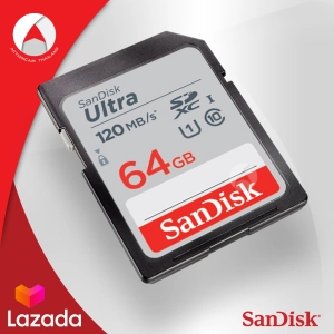 สินค้า SanDisk Ultra SD Card Class10 64GB SDXC Speed 120MB/s (SDSDUN4-064G-GN6IN) เมมโมรี่ การ์ด แซนดิส กล้อง ถ่ายรูป ถ่ายภาพ กล้องDSLR กล้องโปร มิลเลอร์เลส Mirrorles รับประกัน Synnex 10 ปี