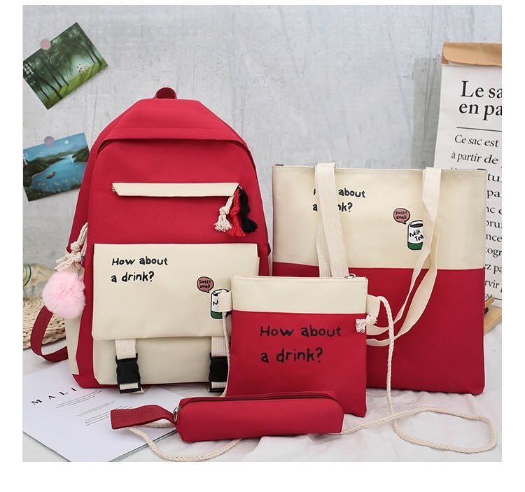 พร้อมส่ง!!!! เซ็ตกระเป๋าเป้ 4 ใบ กระเป๋าเซตผู้หญิง คุ้มมาก กระเป๋าสะพายหลัง กระเป๋านักเรียน กระเป๋าแฟชั่น เลือกได้ 2 แบบ