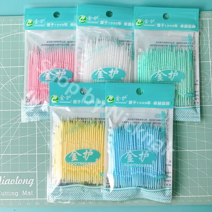 ไม้จิ้มฟัน ไหมขัดฟันแบบสองหัว 100 ชิ้น / ซอง 27 บาทเท่านั้น