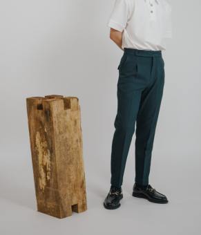 Anē signature pants, Dark green กางเกงขายาวผู้ชาย กระบอกเล็ก สีเขียวเข้ม Ane.wear