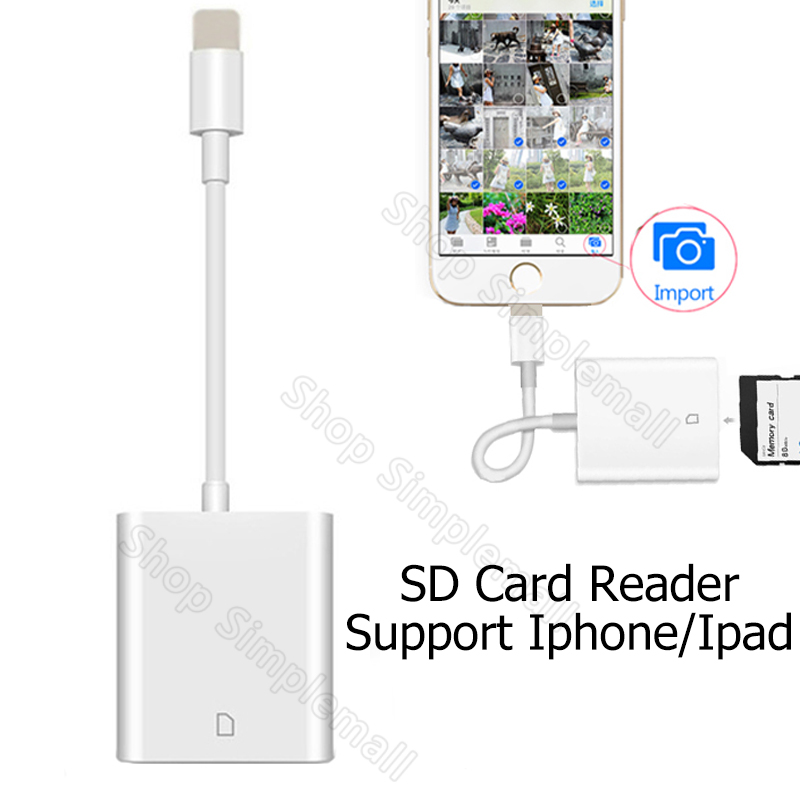 การ์ดรีดเดอร์ SD & Micro SD สายต่อคอมพิวเตอร์อะแดปเตอร์สำหรับ SD Card Reader, Lightning Adapter Simplemall