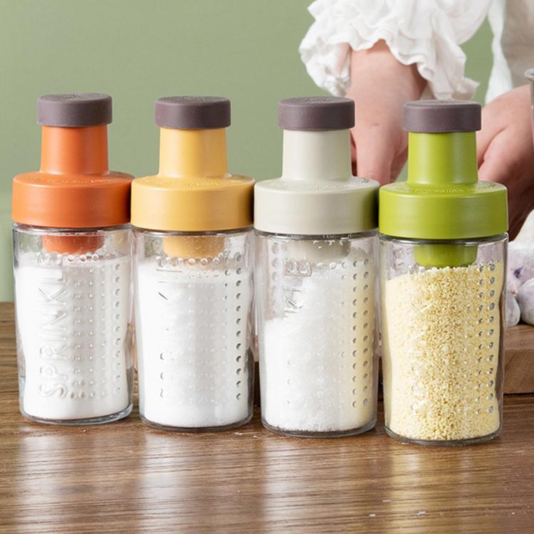 260ml Salt and Pepper Shakers Moisture Proof Salt Shaker with Silicone Lid Refillable Glass