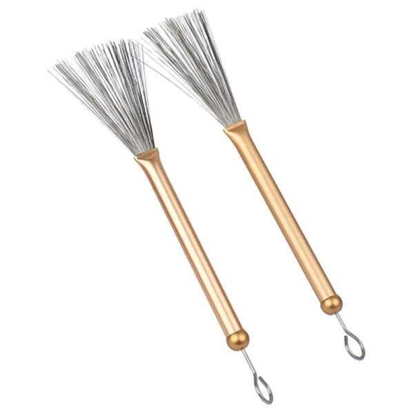 1 Pair Drum Brushes,Retractable Drum Wire Brushes,Drum Sticks Brush with Comfortable Aluminum Handles Gift for Drummers