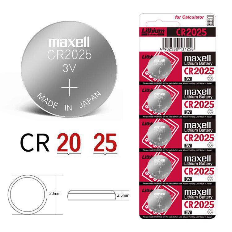 Round Batteries ถ่านmaxell CR2025 แท้100 Lithium 3V(2 แผง10ก้อน) (ถ่าน