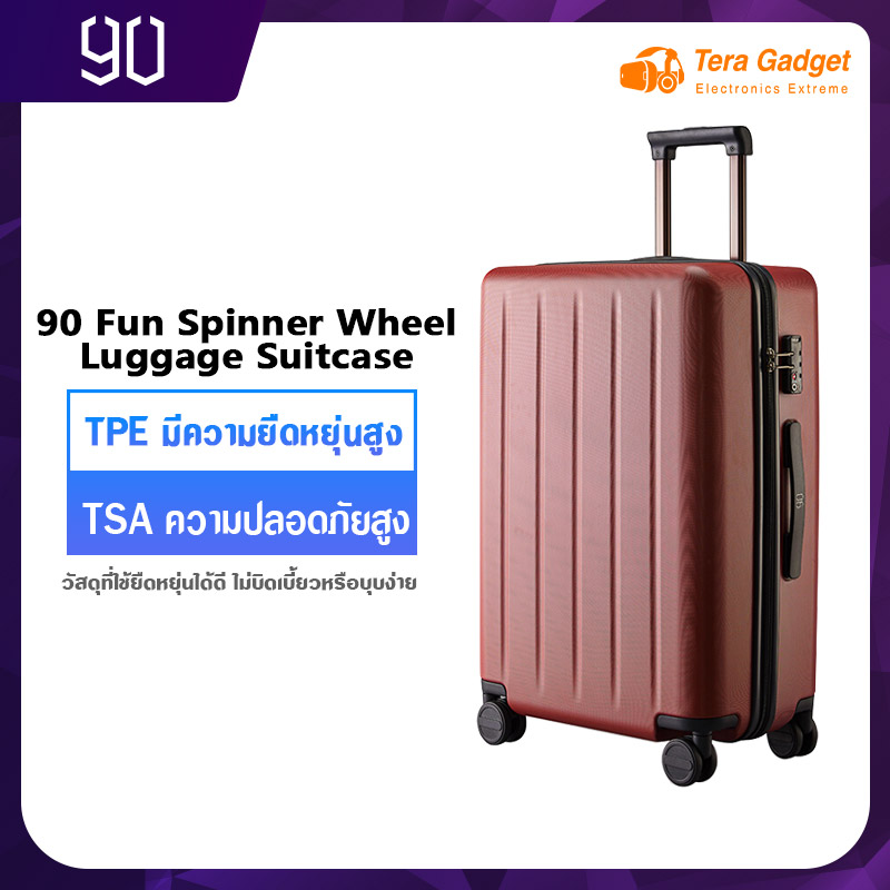 90 Fun Spinner Wheel Luggage Suitcase กระเป๋าเดินทางล้อลาก สี 20 นิ้ว-สีแดง สี 20 นิ้ว-สีแดง
