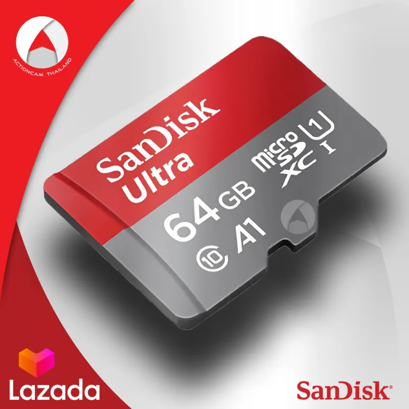 ภาพสินค้าSanDisk Ultra MicroSDXC Card UHS-I Class10 A1 U1 ความจุ 64GB ความเร็วสูงสุด 140 MB/S เมมโมรี่ การ์ด แซนดิส ประกัน 10 ปี Synnex (SDSQUAB-064G-GN6MN) ใส่โทรศัพท์ มือถือ และแท็บเล็ต จากร้าน Actioncam Thailand บน Lazada ภาพที่ 1