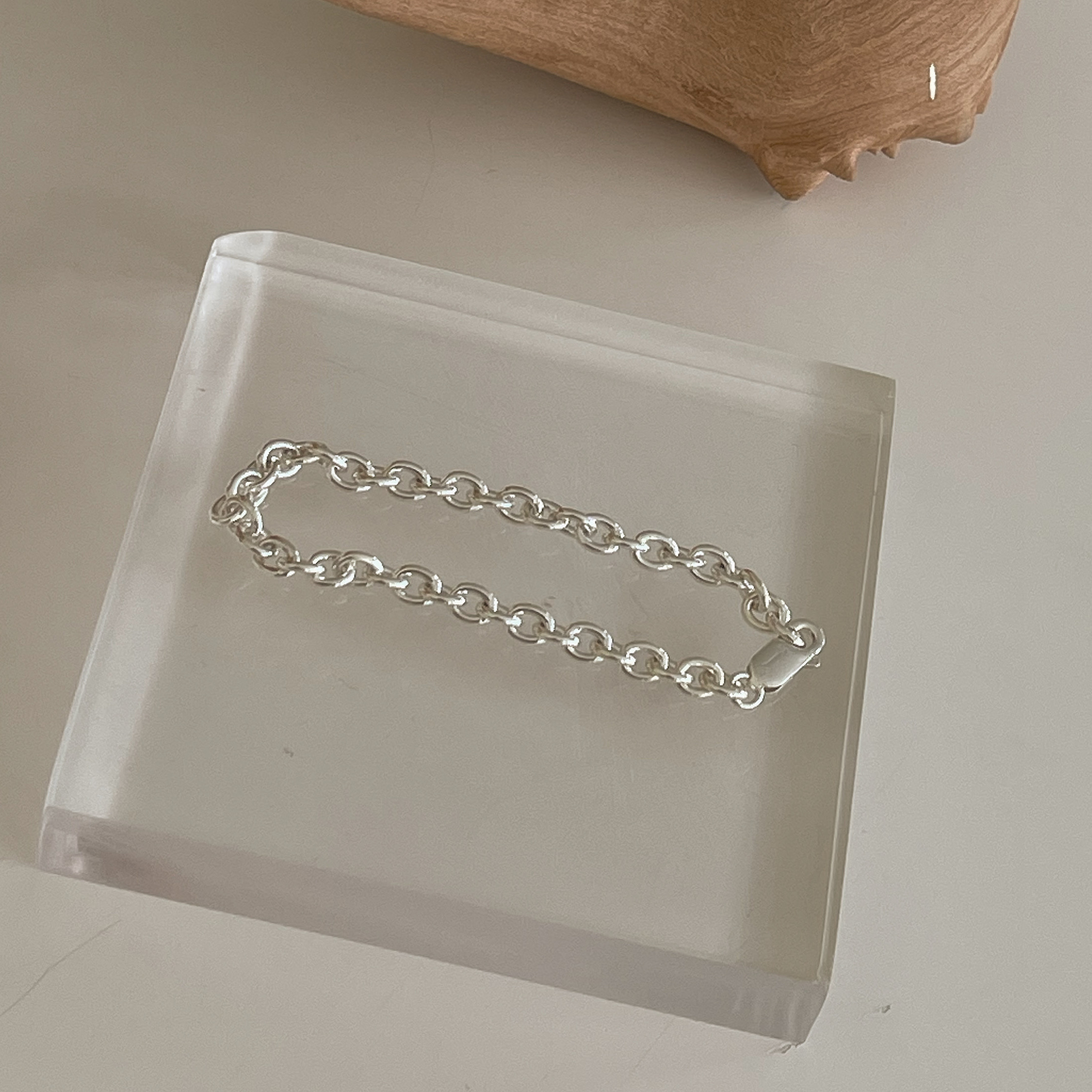 Your wishlist / Bold trace bracelet silver925 / สร้อยข้อมือโซ่เงินแท้ สร้อยข้อมือหนา