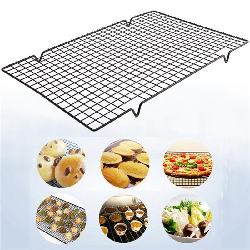 2Pcs/Set Nonstick Metal Cake Cooling Rack Grid Net Baking Tray Cookies
