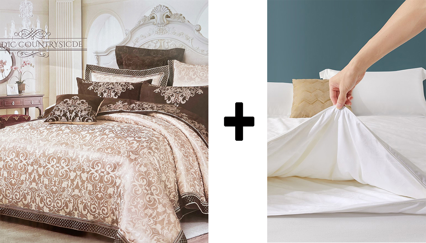 ผ้าปูที่นอน6ฟุต ชุดที่นอน Bedding set sheet ปลอกผ้านวม ผ้าปูที่นอนผ้า