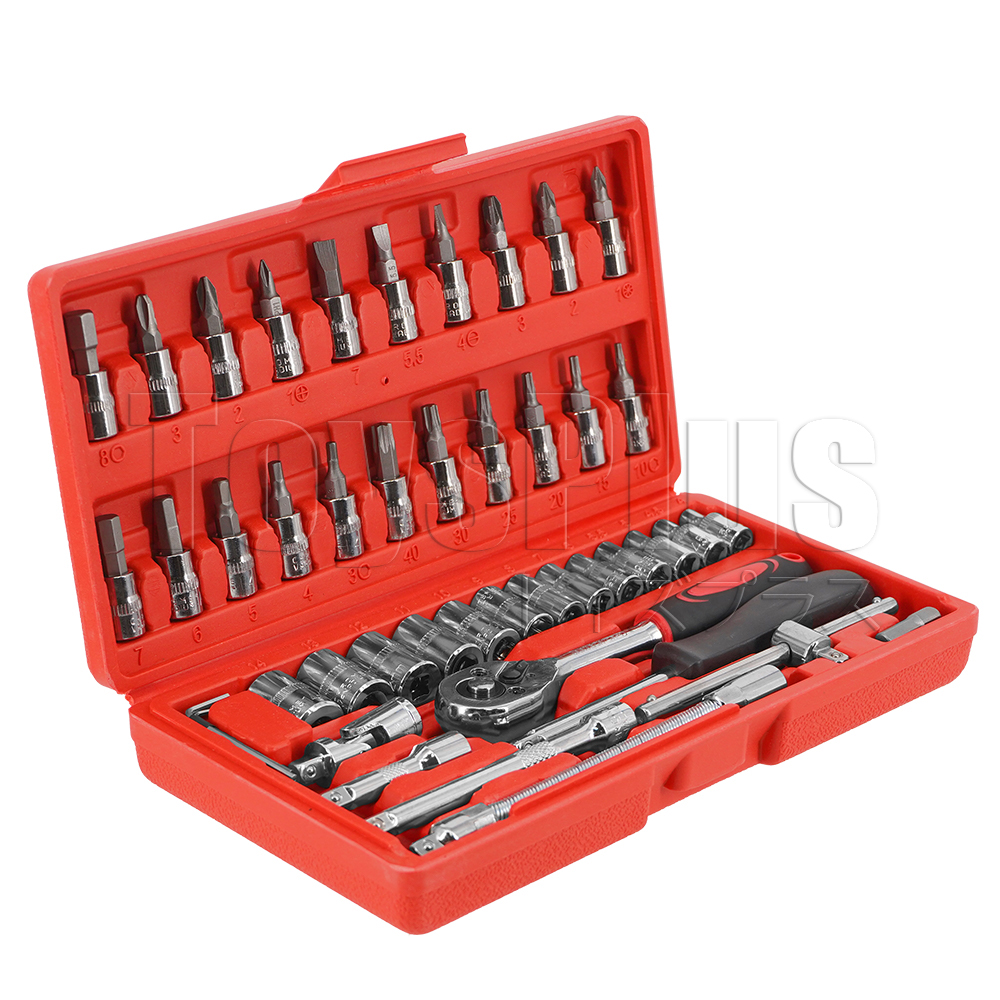 InnTech King Tools ชุดเครื่องมือ ประแจ ชุดบล็อก 46 ชิ้น แกน 1/4 นิ้ว