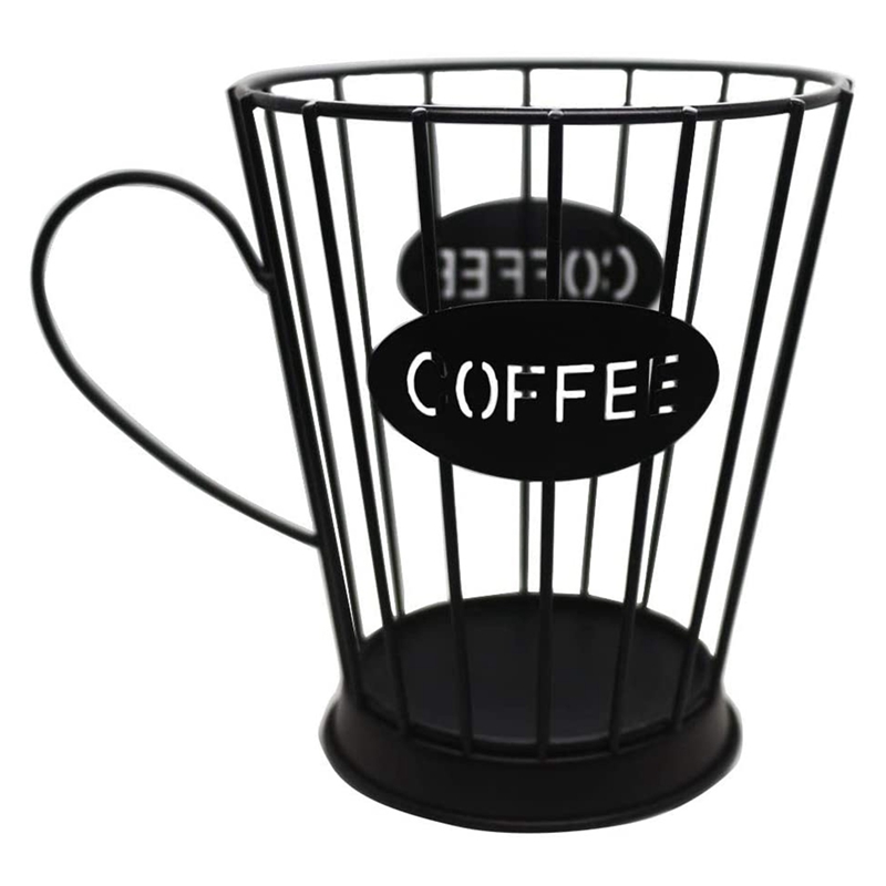 Coffee Pods Holder Coffee Capsules Storage Basket Kitchen Counter Storage Holders for Espresso Capsules -Black